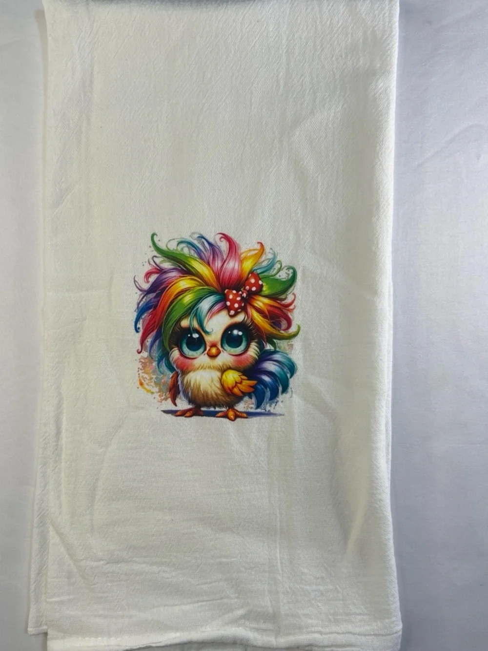 Rainbow Chicken Kitchen Towel Colorful Chicken Decorative Dish Towel
